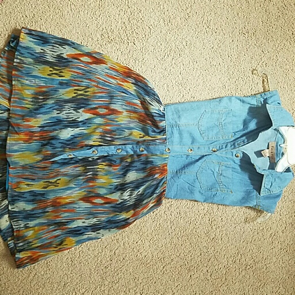 Shambray patterned dress - Picture 1 of 4