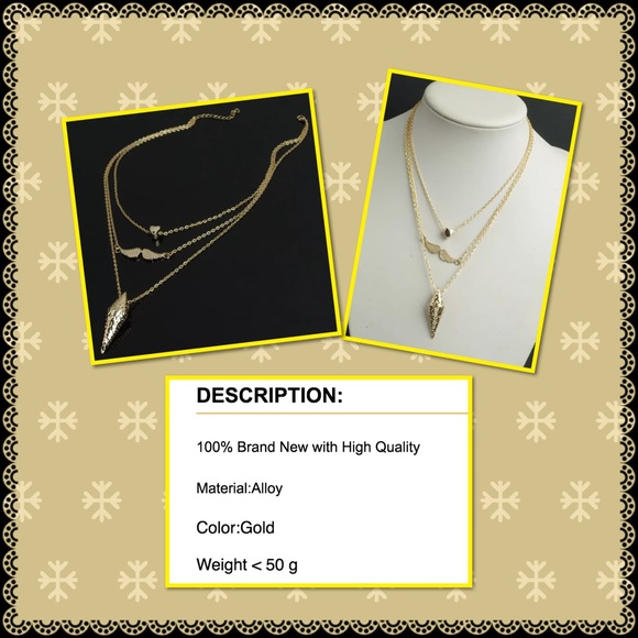 Fashion gold-ton layers long pendant necklace - Picture 2 of 2