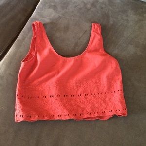 Red crop top