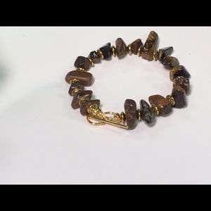 Handcrafted Women's Brn Tiger Eye Beaded Bracelet
