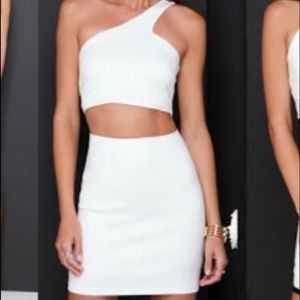 White one shoulder