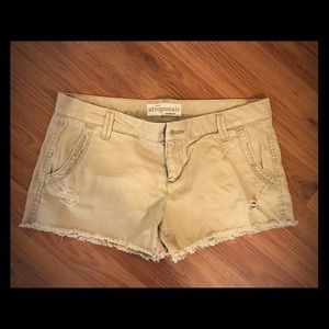Aeropostale distressed khaki shorts