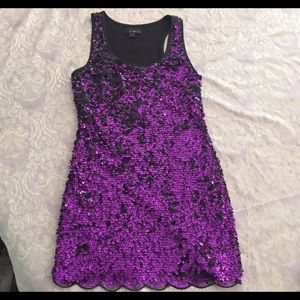 Purple and Black Sequin Dress
