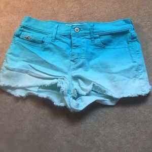 Hollister Blue Ombré High Waisted Shorts