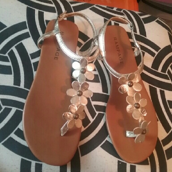 Gold Flower Rampage Sandals