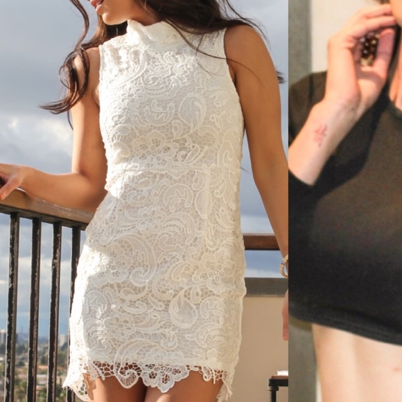 White lace mini dress