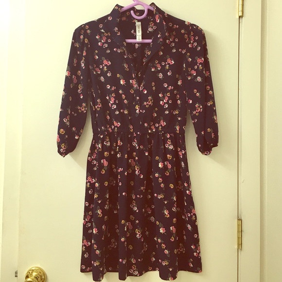 Peasant Style Floral Dress