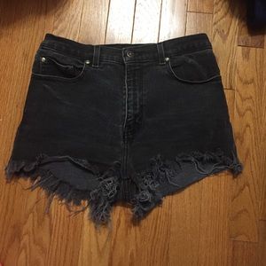 black high waisted jean short- @littleslonecker