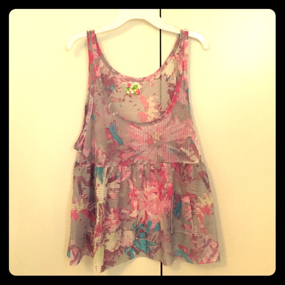 Free people multicolor flower top
