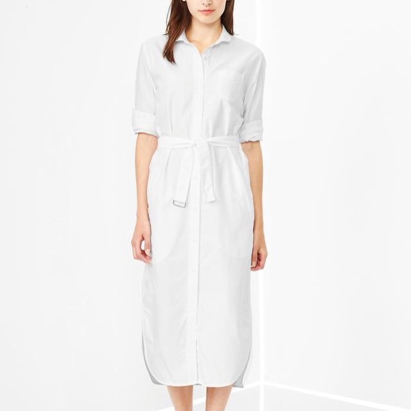 ISO gap white midi shirtdress size xs or s