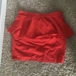 Orange pencil skirt