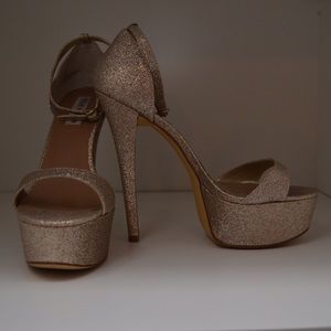 Steve Madden Gold Platform Heels
