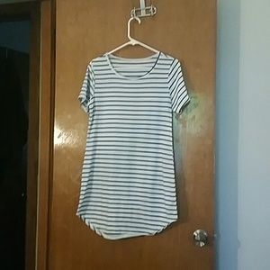 Black and white stripe Tee shirt dress