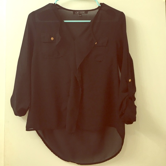 Love Culture Sheer Hi-Low Black Too