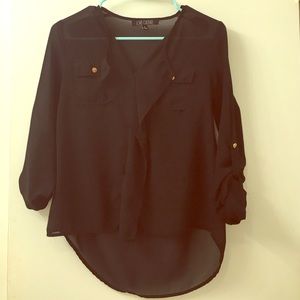 Love Culture Sheer Hi-Low Black Too