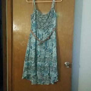 Blue floral high low dress