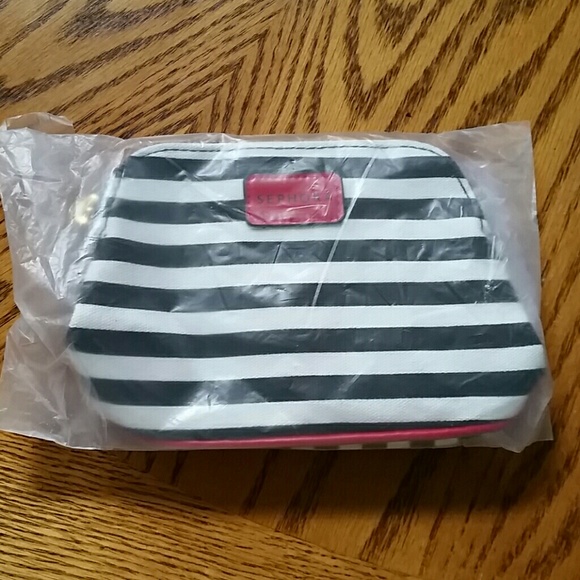 Sephora Handbags - Sephora Black & White Striped Cosmetic Bag - NEW