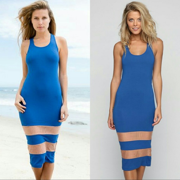 New acacia honolulu dress peahi topless mesh midi - Picture 2 of 5