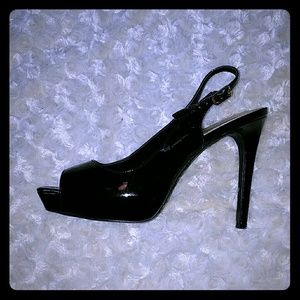 Jessica Simpson peep toe platform slingbacks