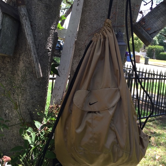 Nike gold drawstring backpack