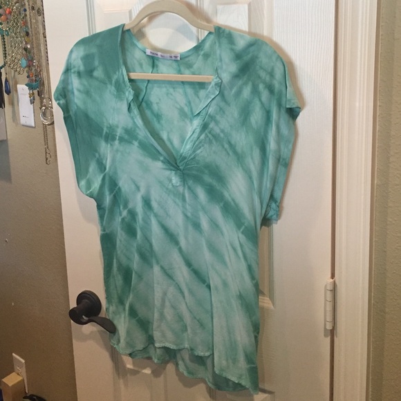 Green toned tie-dyed shirt