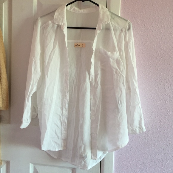 White Hollister button down shirt