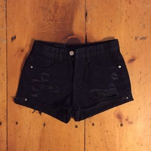 Black Jean Shorts
