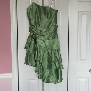 Green Strapless Cocktail Dress