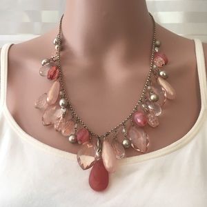 New York & Company Pink Silver Necklace