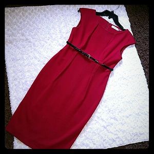 Calvin Klein Burgundy pencil dress