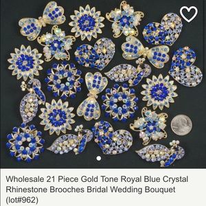 Gold told Royal Blue brooches!