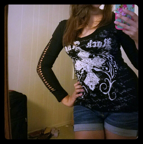 long sleeve rock angel shirt