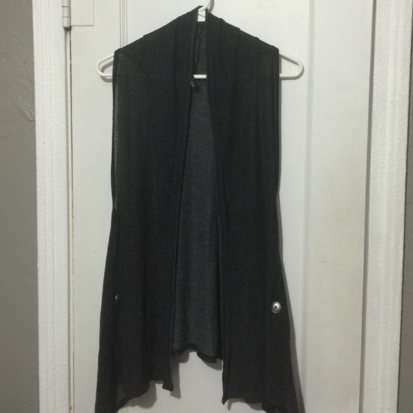 Sleeveless grey cardigan. Size XL. Runs small. $8