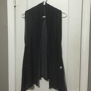 Sleeveless grey cardigan. Size XL. Runs small. $8