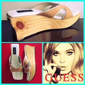 ❤️ ❤️ Adorable Solid Wood & Leather GUESS Shoes ❤️