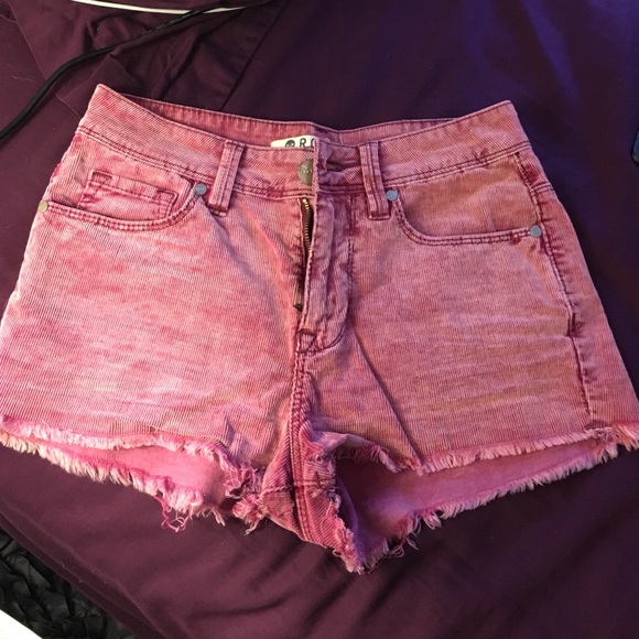 Pink corduroy shorts pac sun