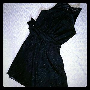 Express clip dot halter dress