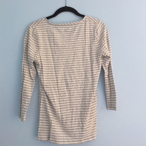 Gray and White Striped Long Sleeve Shirt - Picture 2 of 2