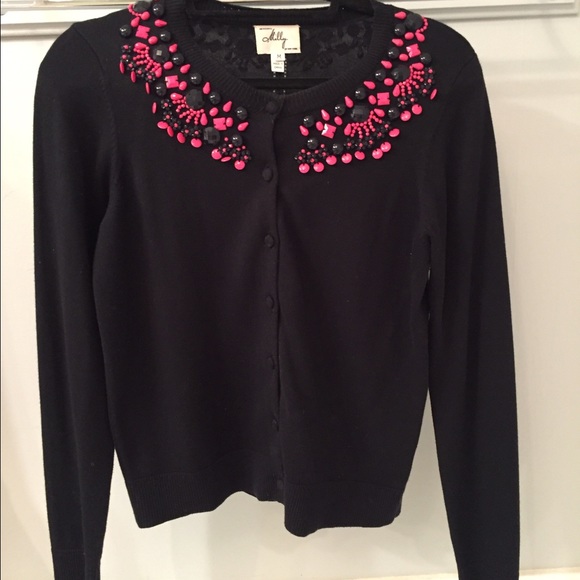 Milly navy beaded cardigan