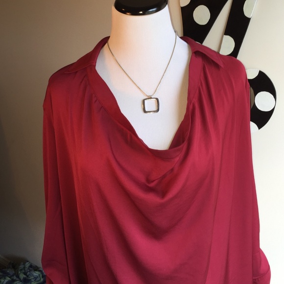 Beautiful ruby red dress top with scoop neck!