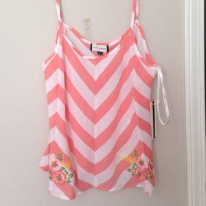 Chevron and floral tank top