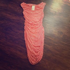 Red and white striped H&M dress
