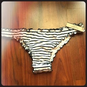 Black and white striped bikini bottoms