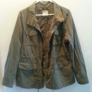 SOLD Drawstring olive army utility jacket