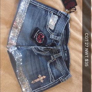 Cowgirl Tuff Sequin Shorts