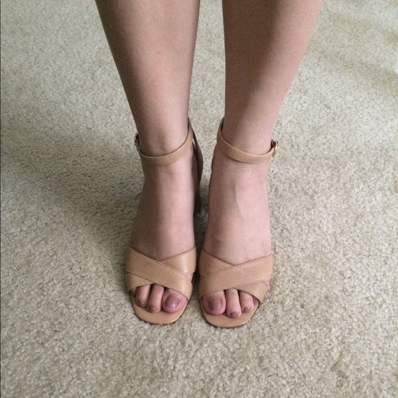 tan high heels sandals