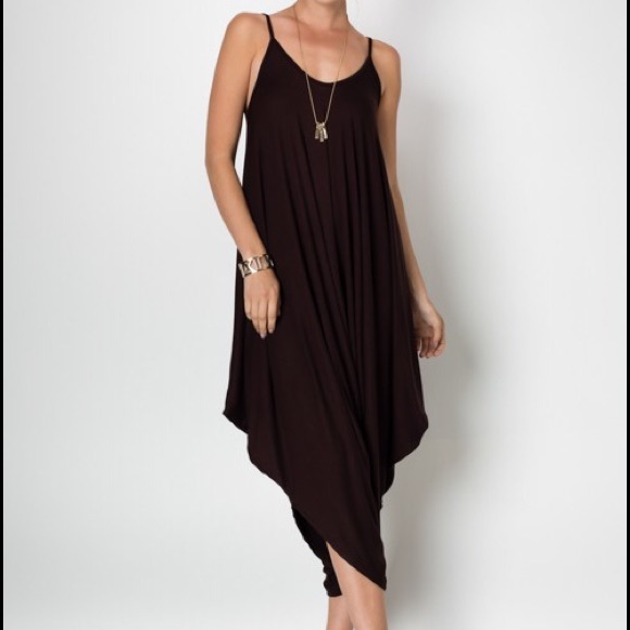Boutique Dresses & Skirts - SOLD 💕 Charcoal spaghetti string jumpsuit !💞