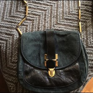 Vintage suede and leather purse