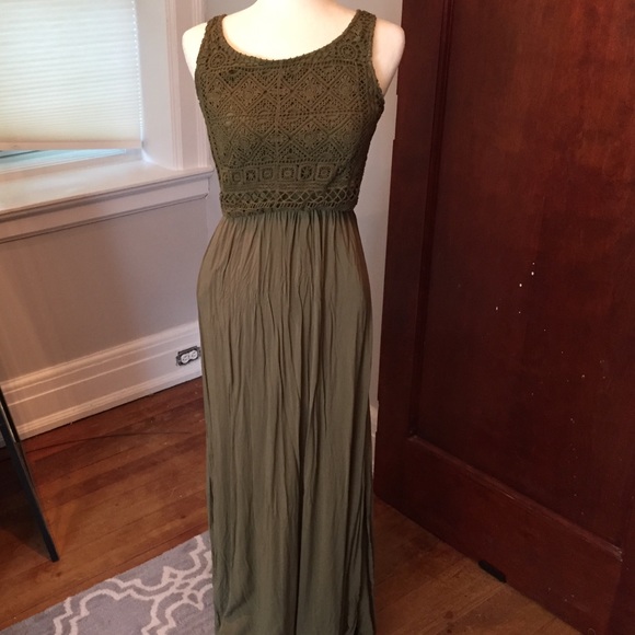 Deep Green lace top dress