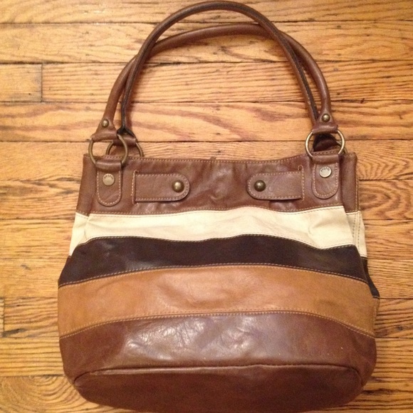 Beautiful, multi-colored-brown bucket tote